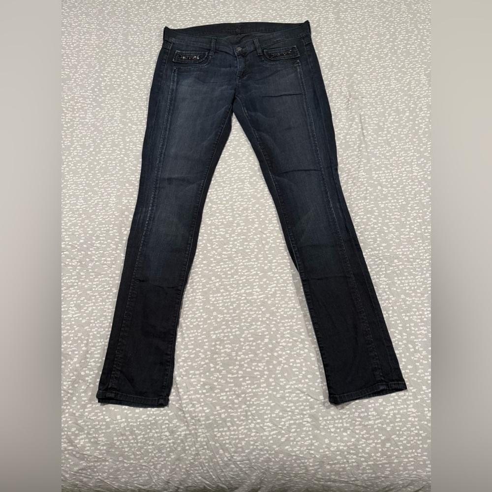 7 For All Mankind black straight leg jeans - Picture 5 of 6